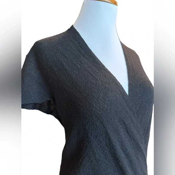 Eileen Fisher Virgin Wool Vneck Faux Wrap Tunic Top - Picture 4 of 6